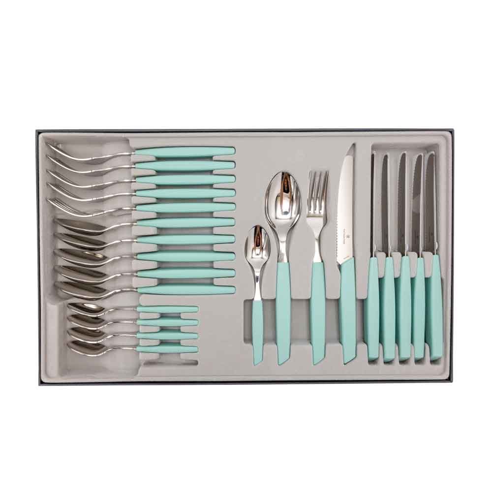 Victorinox V-6.90 96.11W41.24 Swiss Modern Besteck-Set 24-tlg grün Victorinox V-6.90 96.11W41.24 Swiss Modern Besteck-Set 24-tlg grün